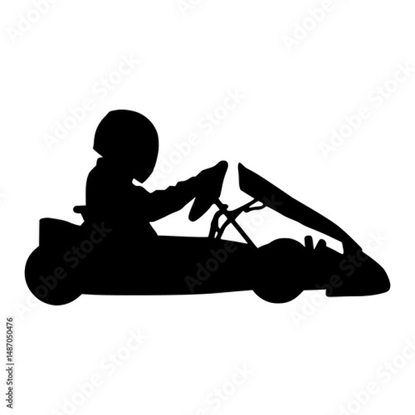 Obraz Silhouette Child Go-Kart Driver