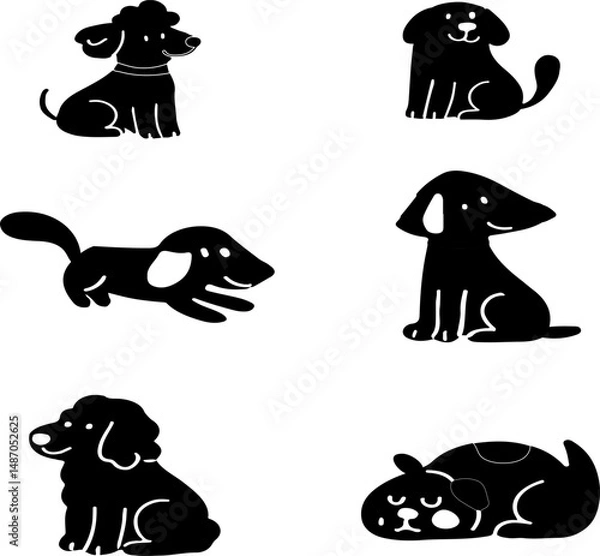 Fototapeta Flat vector illustration of social media icons in a modern minimalist style. Suitable for UI/UX, websites, and other digital design needs.