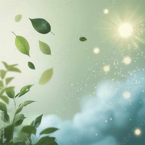 Fototapeta Floating Leaves in Dreamy Light