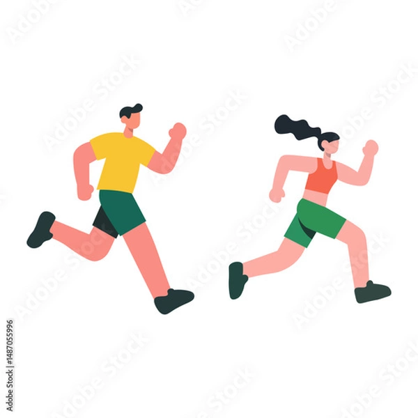Obraz Active Couple Running Outdoors