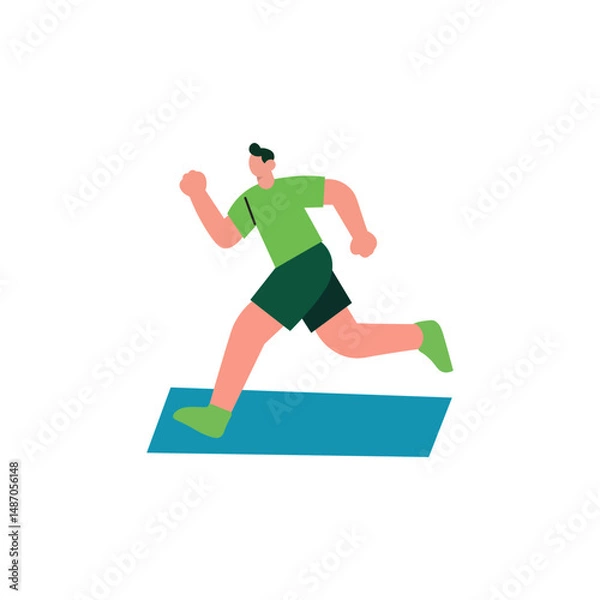 Obraz Active Man Running on Exercise Mat
