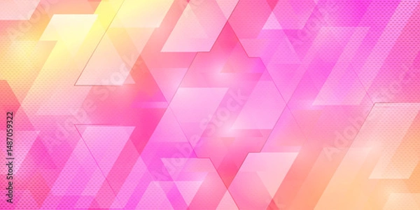 Fototapeta Soft gradient background with orange and pink hues, featuring geometric shapes and a modern, dreamy feel