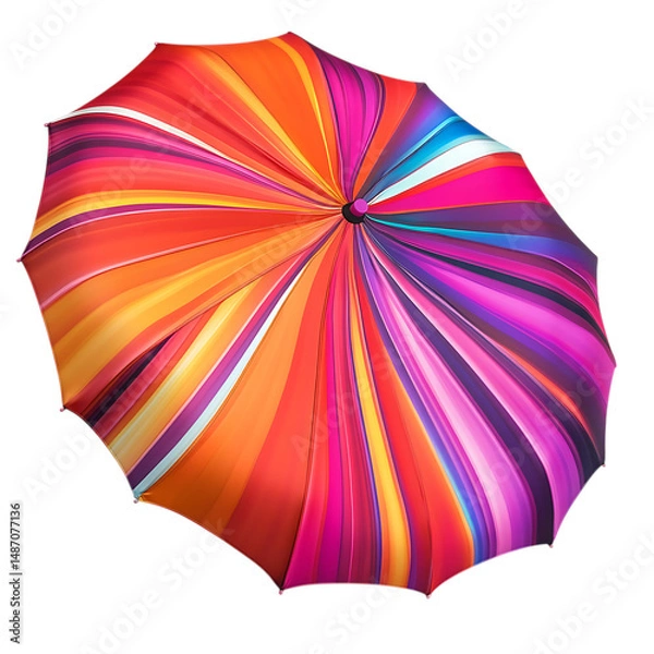 Fototapeta Contemporary Compact Beach Umbrella with a Bold Dig Isolated on Transparent Background
