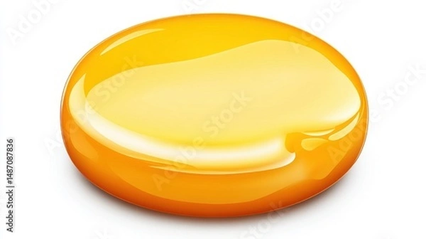 Obraz Single Amber Oval on White Background