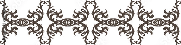 Fototapeta Elegant floral seamless pattern with intricate symmetrical designs. Perfect for wallpaper, fabric, textile, wrapping, background, or decorative use in digital and print projects.