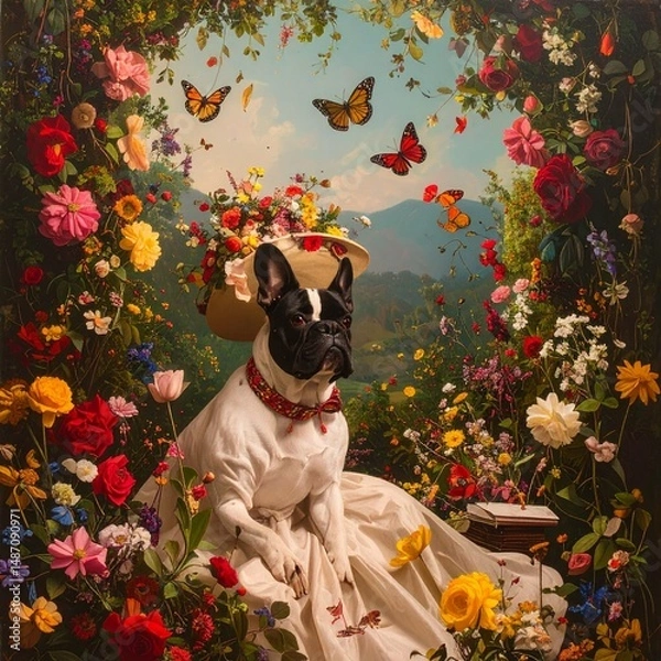 Obraz French Bulldog in photo manipulation technique