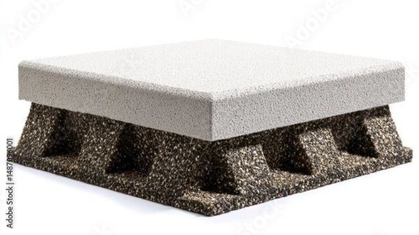 Fototapeta Beige Concrete Exterior Tile. Generative AI