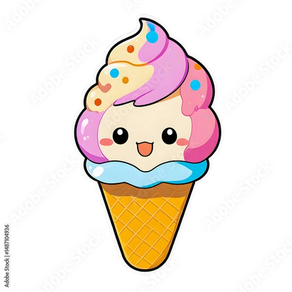 Obraz ice cream vector illustration sticker