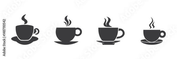 Obraz Set of coffee cups, vector illustration.