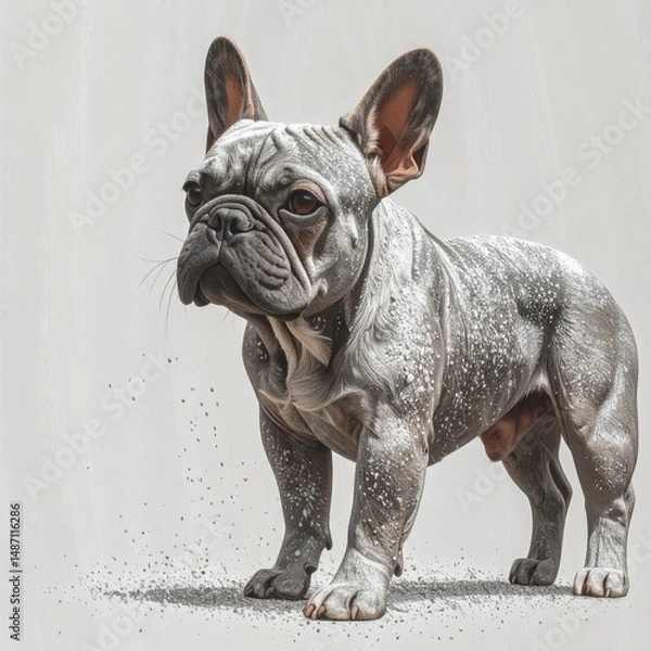 Obraz French Bulldog in stippling technique