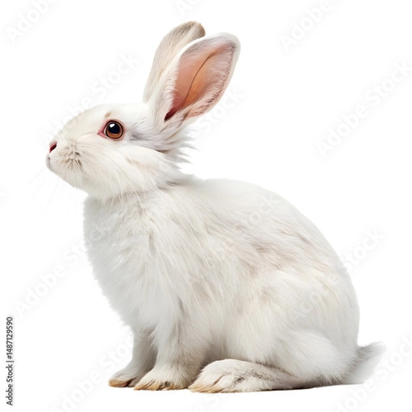 Obraz white rabbit isolated on transparent background