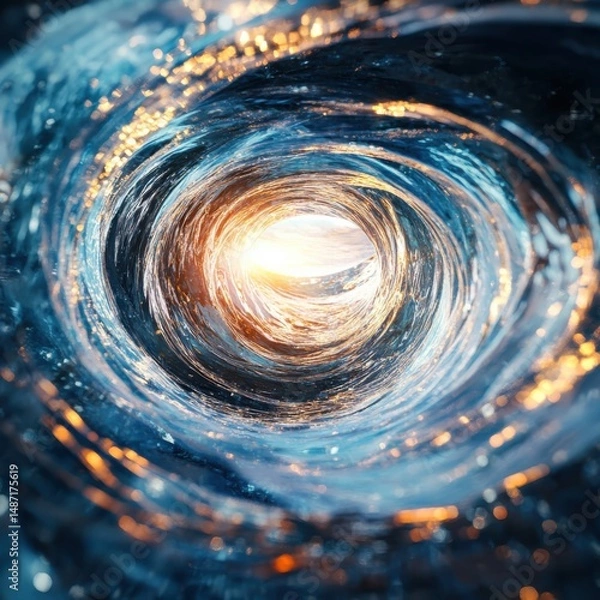 Fototapeta Dynamic water swirl action abstract environment artistic visuals futuristic concept