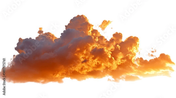 Fototapeta Fiery Orange Cloud HighResolution Image isolated on transparent background