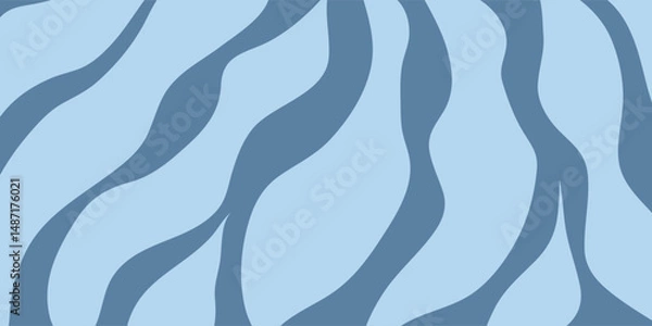 Obraz Groovy Waves Background. Psychedelic Abstract Curved Vector Background in 1970s Hippie Retro Style for Print on Textile, Wrapping Paper, Web Design. Pink, Orange, Beige Colors.
