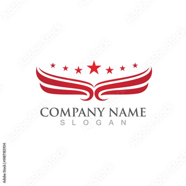 Fototapeta Wing logo and symbol vector design image