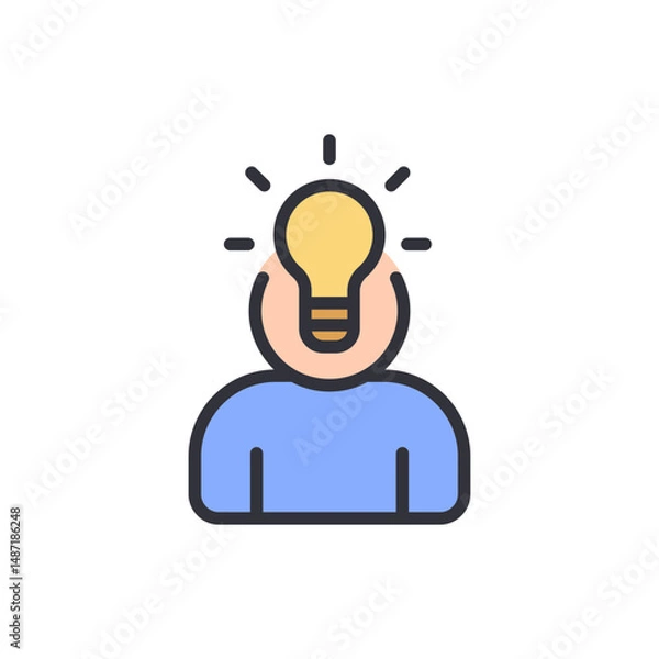 Fototapeta Conceptual Illustration Depicting Idea Generation With A Light Bulb