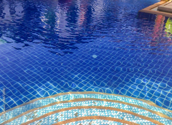 Obraz Staircase in to blue swiming pool