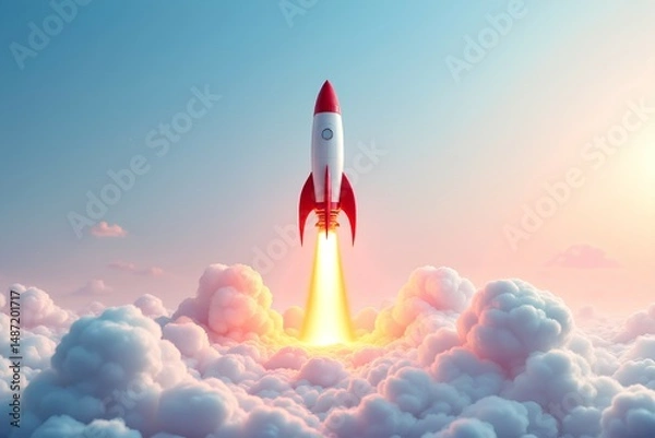 Fototapeta rocket in space