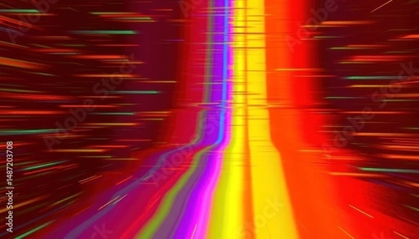 Obraz Streaks of light: Futuristic, dynamic, multicolored abstract energy flow