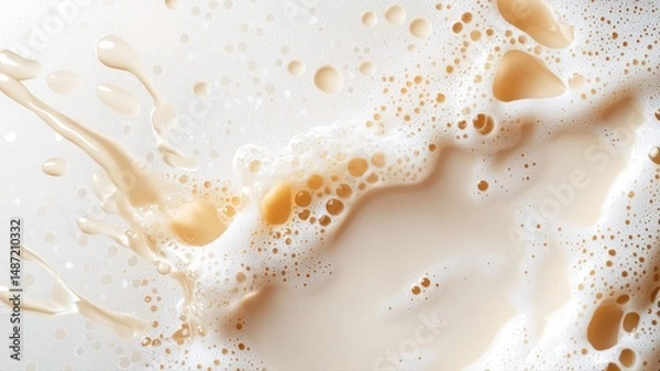 Fototapeta Abstract Coffee or Latte Foam Splash Background splash foam coffee abstract background latte liquid