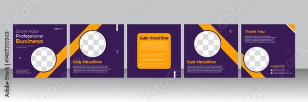Obraz editable corporate carousel slide template for social media posts and stories design 