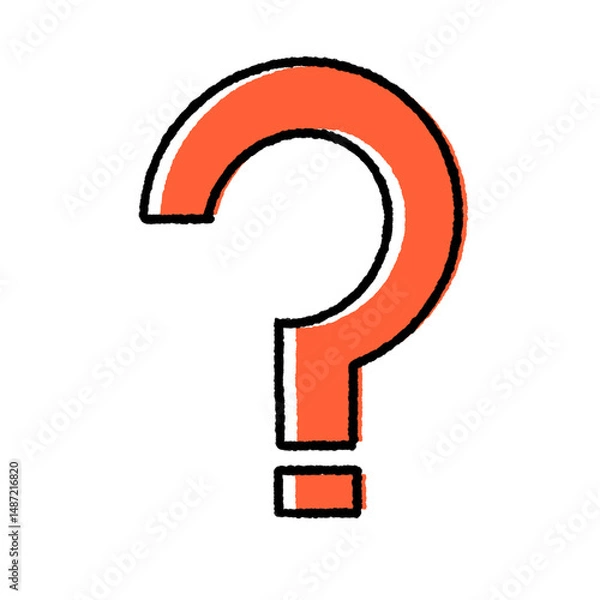 Obraz シンプルな手描きのはてなマーク　その１