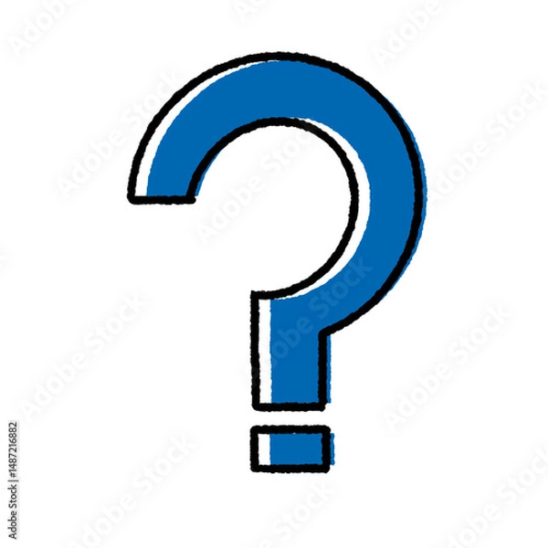 Obraz シンプルな手描きのはてなマーク　その２