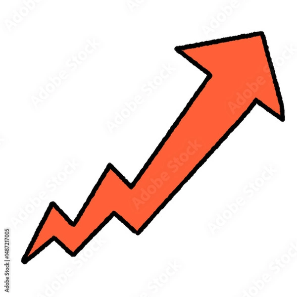 Fototapeta 上昇するクランクの赤い矢印