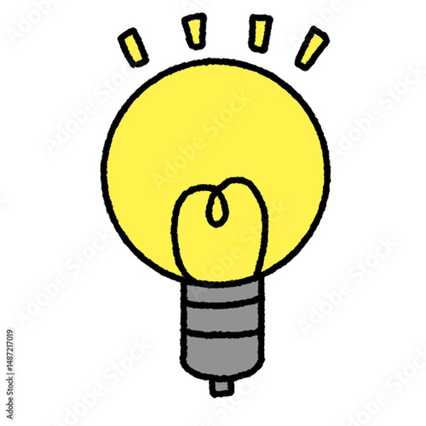 Obraz ピカピカした可愛い電球のイラスト