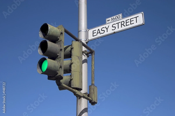 Obraz easy street with green light