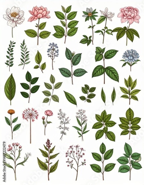 Obraz Vintage Botanicals Background