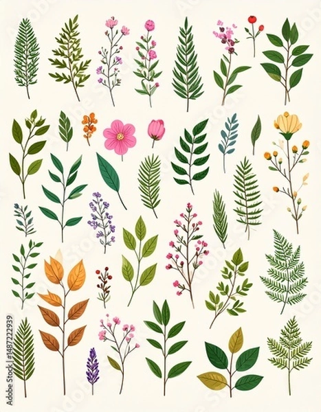 Obraz Vintage Botanicals Background