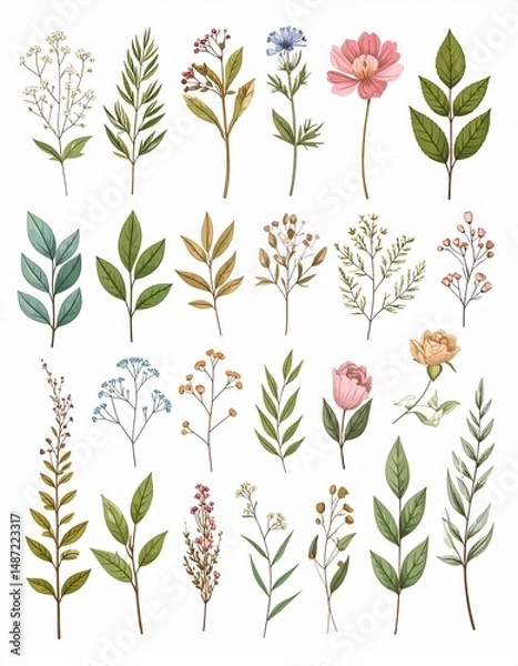 Obraz Vintage Botanicals Background