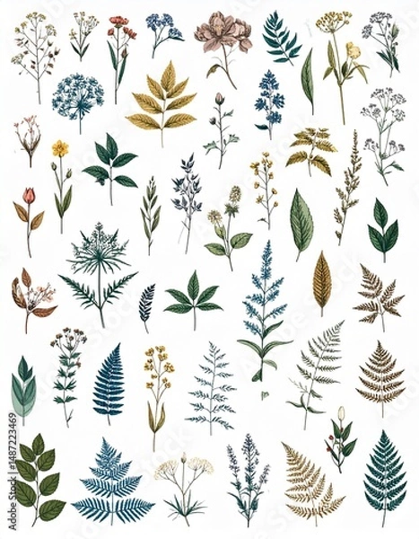 Obraz Vintage Botanicals Background