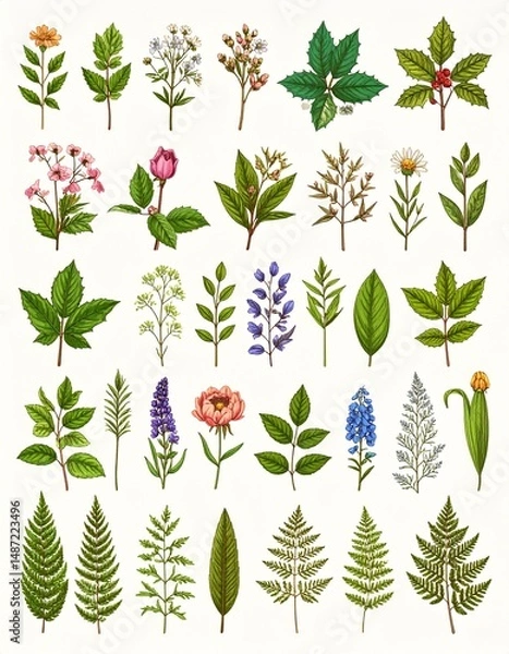 Obraz Vintage Botanicals Background