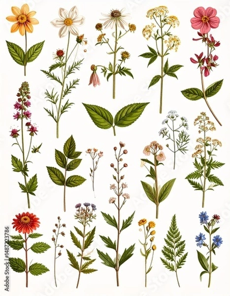 Obraz Vintage Botanicals Background