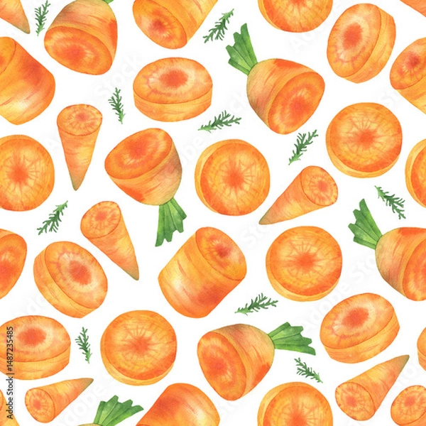 Fototapeta Carrot pieces pattern