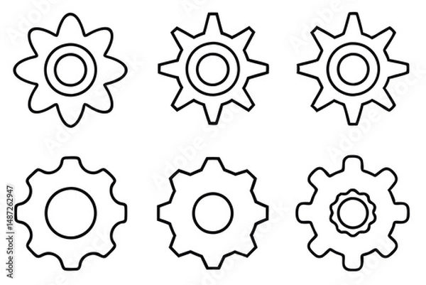 Obraz Gear Bolt Drawing Line Art