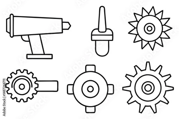 Obraz Gear Grinder Retro Line Art