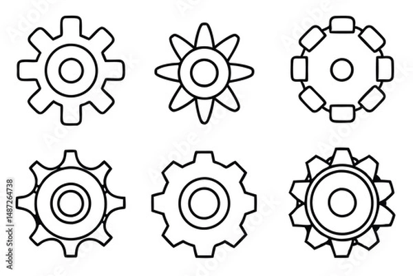 Obraz Gear Grinder Mechanical Line Art