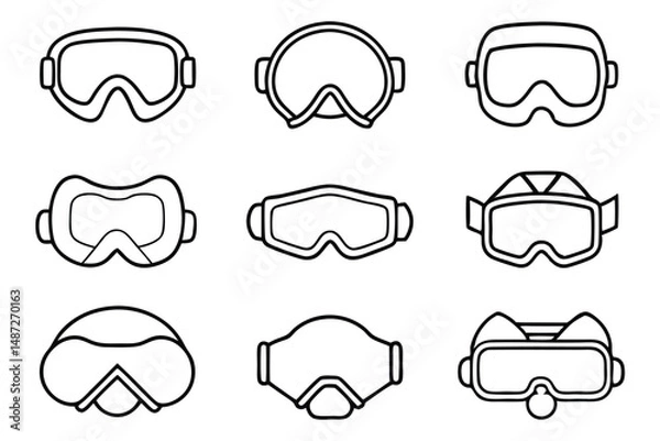 Obraz Goggles protect eyes line art