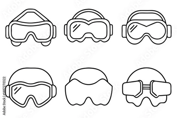 Obraz Goggles for safety line art