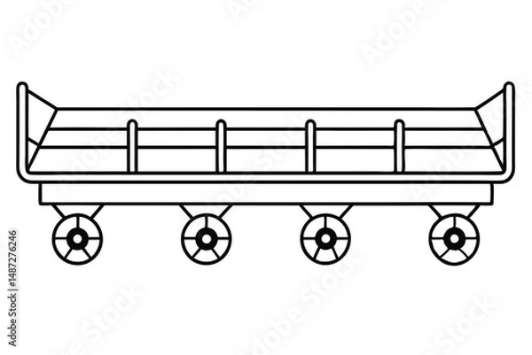 Obraz Gurneys transport equipment Line art
