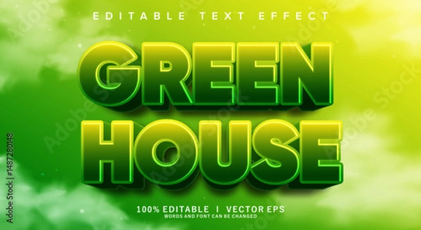 Fototapeta green house vector text effect with modern style design