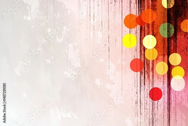 Obraz Abstract Grungy Background with Red Orange Yellow Bokeh Lights