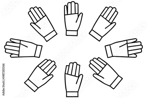 Obraz Hand splints medical device Line art