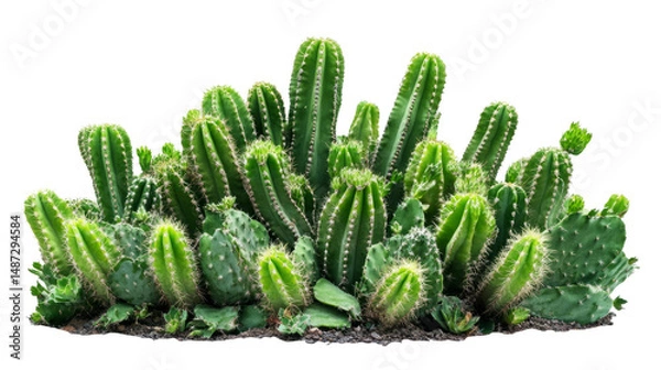 Obraz Vibrant cactus cluster desert landscape plant photography natural setting close-up view botanical beauty