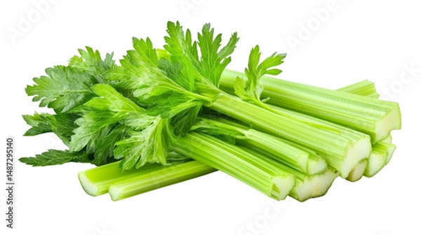 Obraz Fresh celery preparation kitchen food photography culinary environment close-up view healthy eating concept