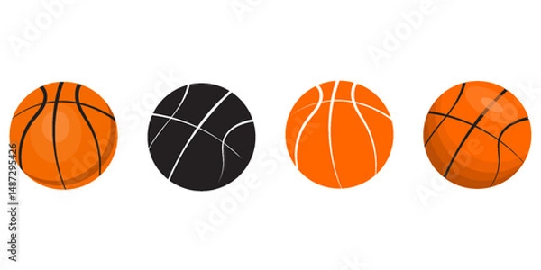 Obraz Basketball icon set. Basketball ball icon. Basketball logo vector icon. eps 10