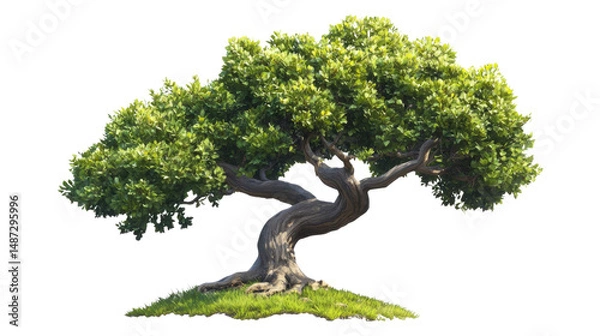 Obraz Captivating oak tree in lush green grass nature scene vibrant environment artistic perspective serenity concept